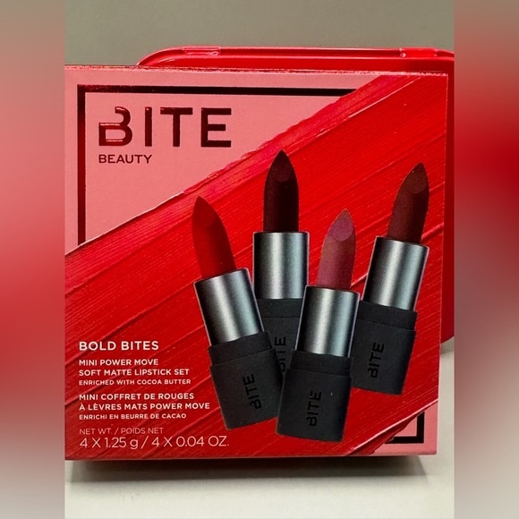 Bite Beauty Bold Lipstick Collection of four with Red Case - Picture 2 of 4